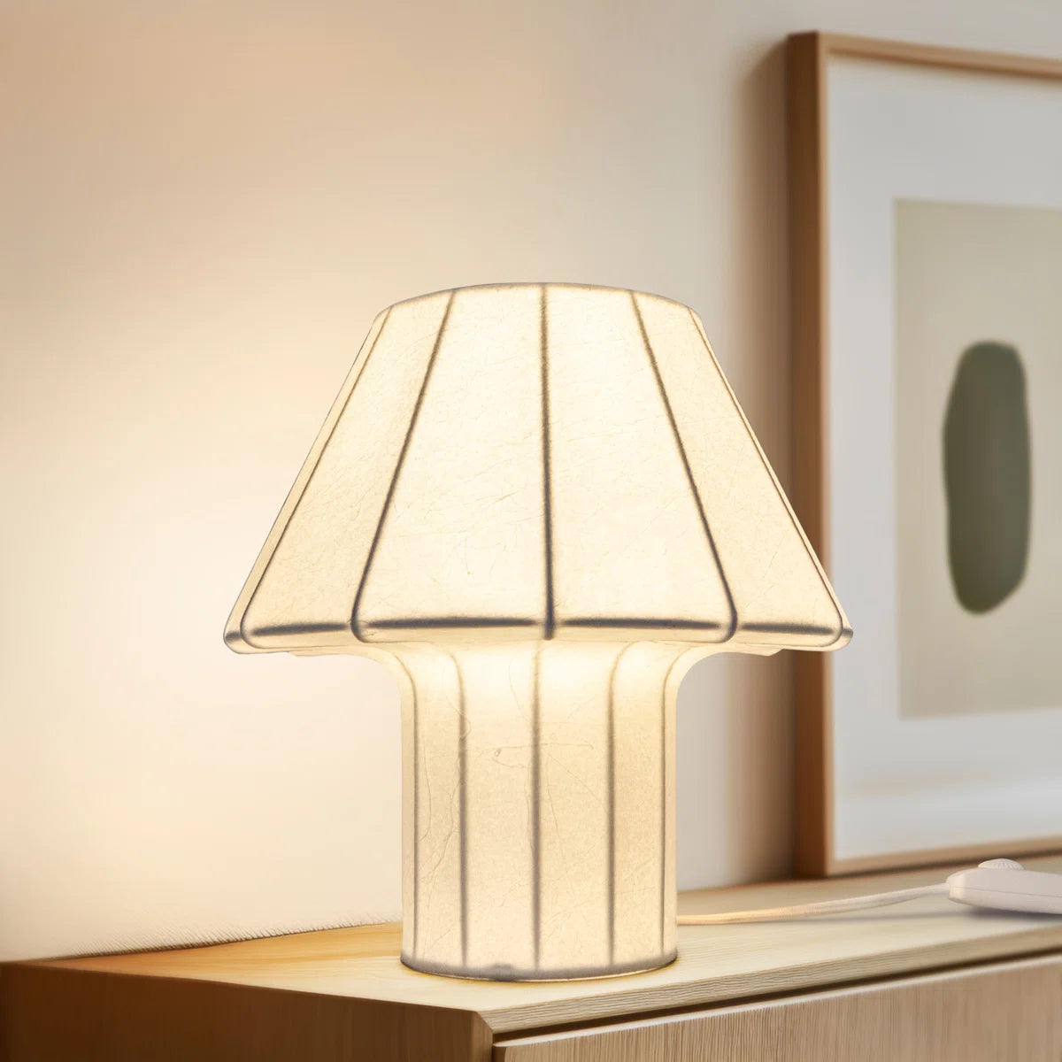 Celeste 12.6" Novelty Geometric LED Lightweight Bedside, Table, Desk Lamp With Resin Fabric Shade - Light Bulb Included