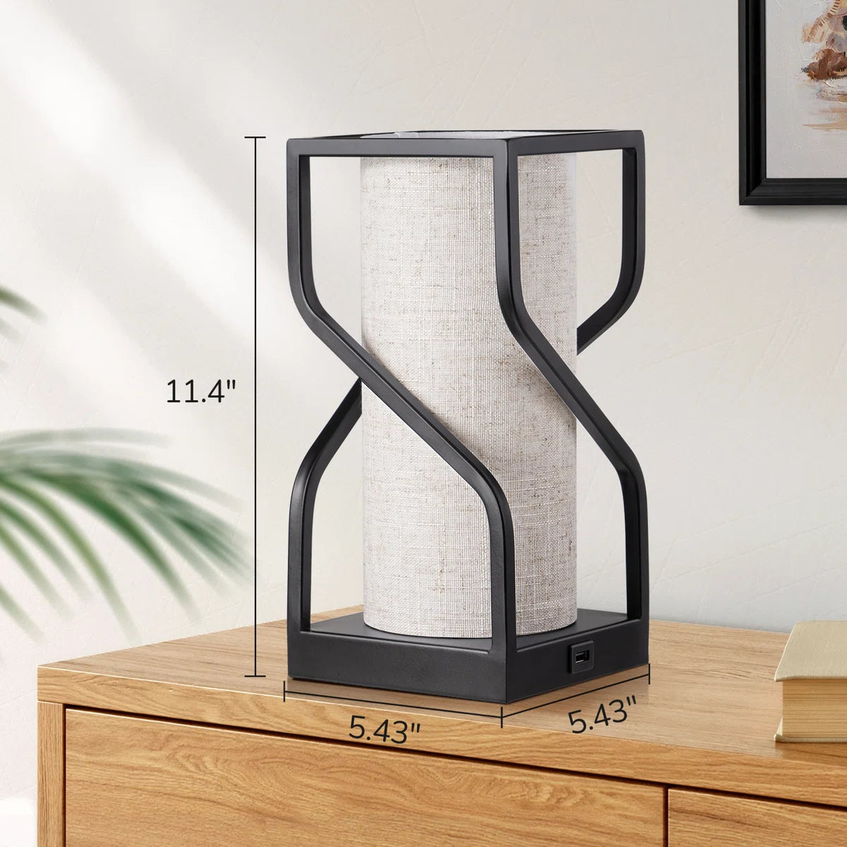 Burdena Metal Touch Control Table Lamp with USB and Bulb Included