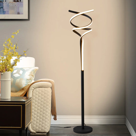 63’’ Led Novelty Floor Lamp Dimmable Black Floor Lamp with Remote