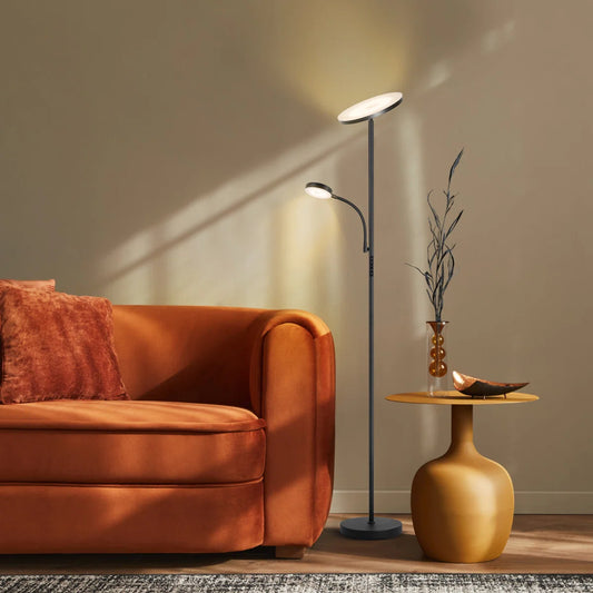 Jernell 70" LED Dimmable Torchiere & Reading Floor Lamp with Remote Control